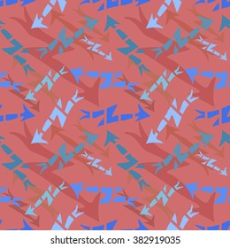 Seamless sketch high voltage arrows on red background