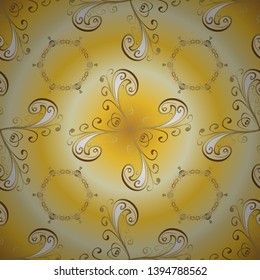 Seamless Sketch nice background. Doodles yellow and beige on colors. Abstract pattern for wrapping paper Vector illustration.