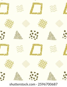 Seamless sketch pattern with abstract shapes. Fun, colorful doodle background for fabric, prints, and decor.
