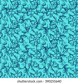 Seamless sketch seashell template background. Vector illustration for your design