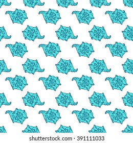 Seamless sketch seashell template background. Vector illustration for your design