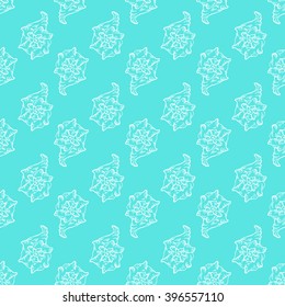 Seamless sketch seashell template background. Vector illustration for your design