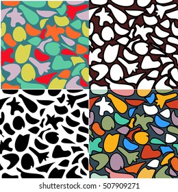 Seamless sketched set of vector patterns in doodle style with different drops for you design. Endless texture can be used for wallpaper, pattern fills, web page background,surface textures. 