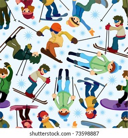seamless ski pattern