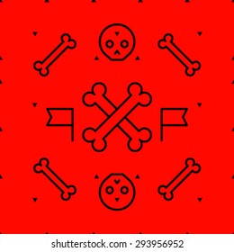 Seamless skull and bone pattern
