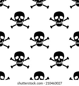Seamless skull and bones pattern