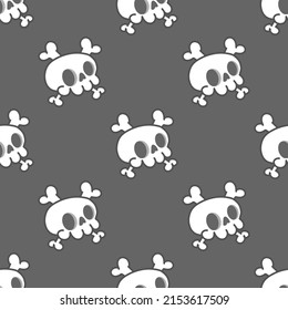 Seamless skull with grey background suitable for destroying the fabric. various print jobs.Vector Illustration.