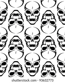 seamless skull pattern - vector background