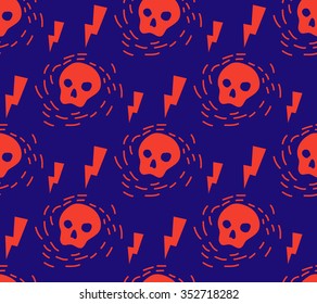 Seamless skull vector pattern