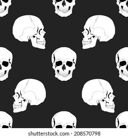Seamless skulls pattern
