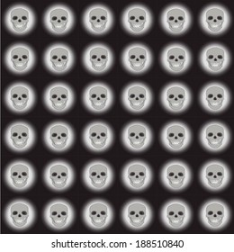 Seamless of skulls vector pattern 