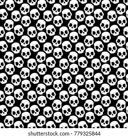 Seamless skulls vector pattern