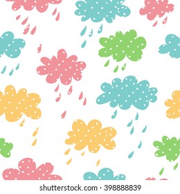 Seamless sky background with clouds.