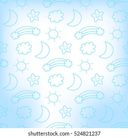 seamless sky pattern and background vector illustration
