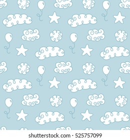 seamless sky pattern and background vector illustration