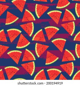 Seamless Sliced Watermelon Fruit Background Pattern