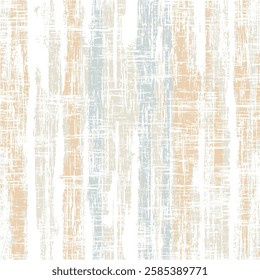 Seamless slub textured stripe texture vector pattern. Spring colorful irregular striped orange with blue background.