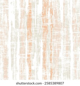 Seamless slub textured stripe texture vector pattern. Spring colorful irregular striped orange with beige background.