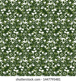 Seamless small abstract textile floral pattern