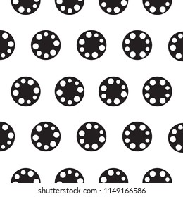 seamless small Alternate white on black circle shape pattern art background.