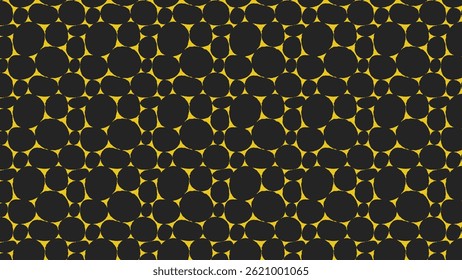 Padrão de traço preto pequeno e uniforme no plano de fundo amarelo