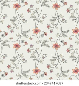 Seamless small cute textile flower pattern design