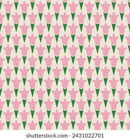 Seamless small daisy flower Pattern ornament on creamy white background