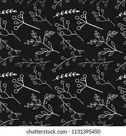 Seamless small floral doodle Pattern in Vector hand drawn  modern design