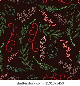 Seamless small floral doodle Pattern in Vector hand drawn  modern design