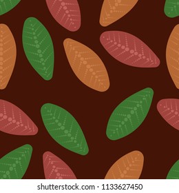 Seamless small floral leaf doodle Pattern in Vector hand drawn  modern design