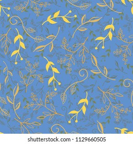 Seamless small Floral Pattern hand drawn doodle in vector