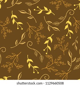 Seamless small Floral Pattern hand drawn doodle in vector