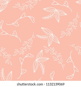 Seamless small Floral Pattern hand drawn doodle in vector