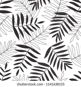 Seamless small floral tropical leaf autumn color Pattern in Vector hand drawn  modern design