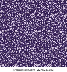 seamless small flower pattern on blue background