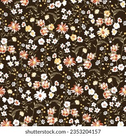 seamless small flower pattern on brands background