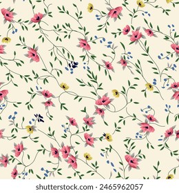 seamless small flower pattern on background