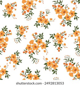 seamless small flower pattern on white background