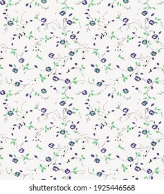 Seamless small flower vintage pattern with white background