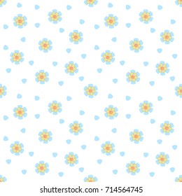 Seamless small flowers pattern background vector 