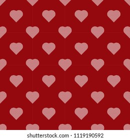 seamless small heart on red background pattern