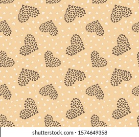 seamless small hearts pattern print.