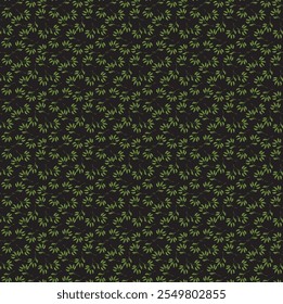 Seamless small leaves pattern design with stem.ready for textile use.