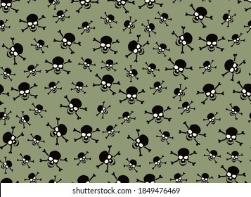 Seamless small skull pattern illustration. 