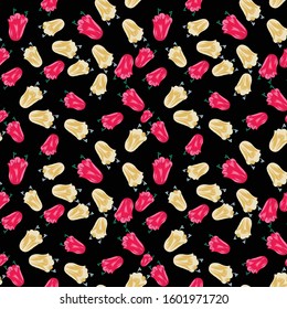 seamless small vector flower design pattern  on black    background