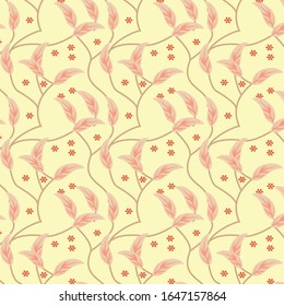 diseño de flores vectoriales pequeñas y transparentes en fondo amarillo