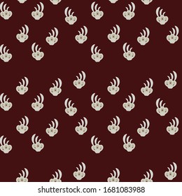 seamless small vector flower design pattern  on  red   background