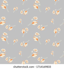 seamless small vector flower design pattern  on     background