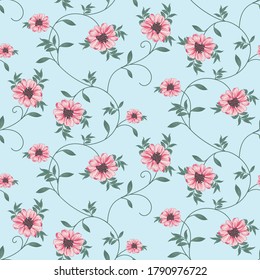 diseño transparente de flores vectoriales pequeñas en fondo azul