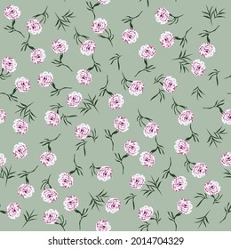 seamless small vector flower design pattern on background